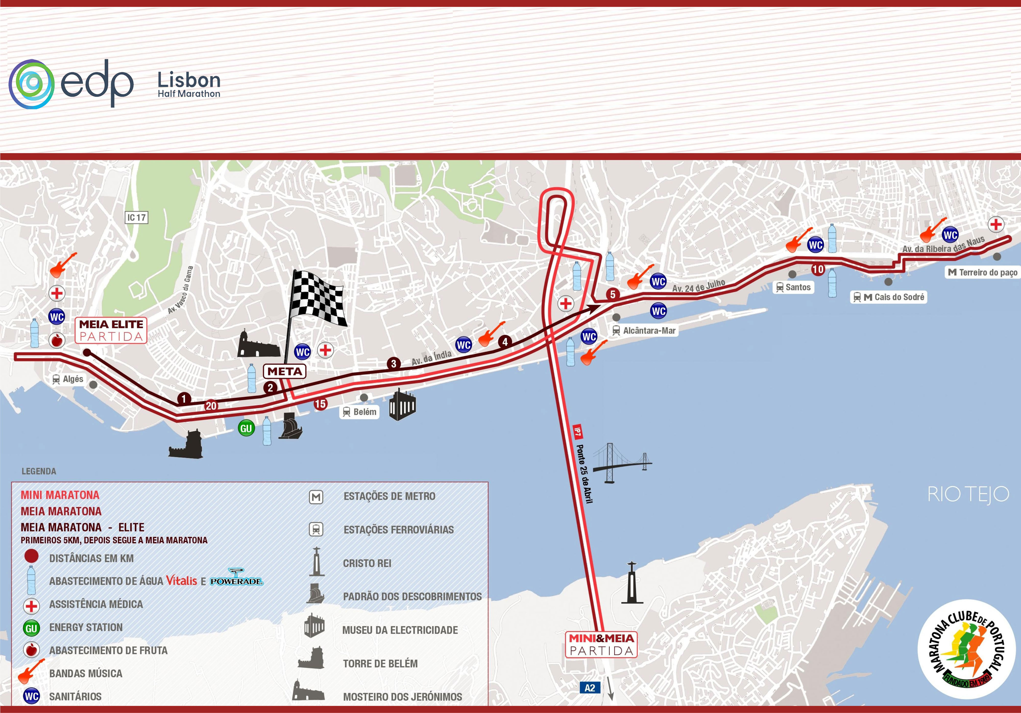 Percurso EDP Meia Maratona de Lisboa 2025